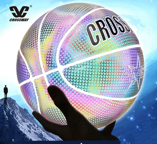 Holographic Reflective Basketball Ball Wear-Resistant Luminous Night