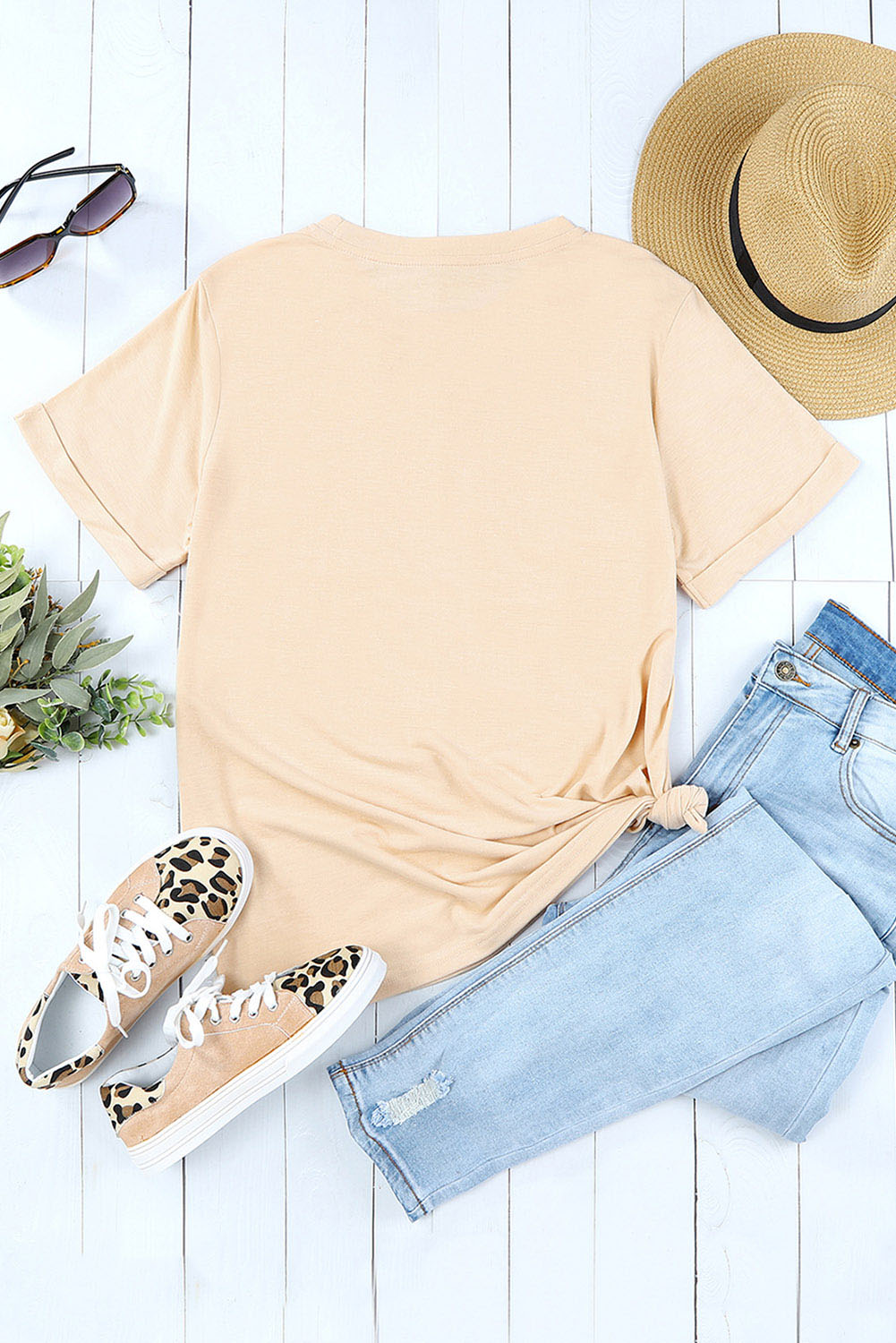 Khaki Corn Crop Top Graphic Tee